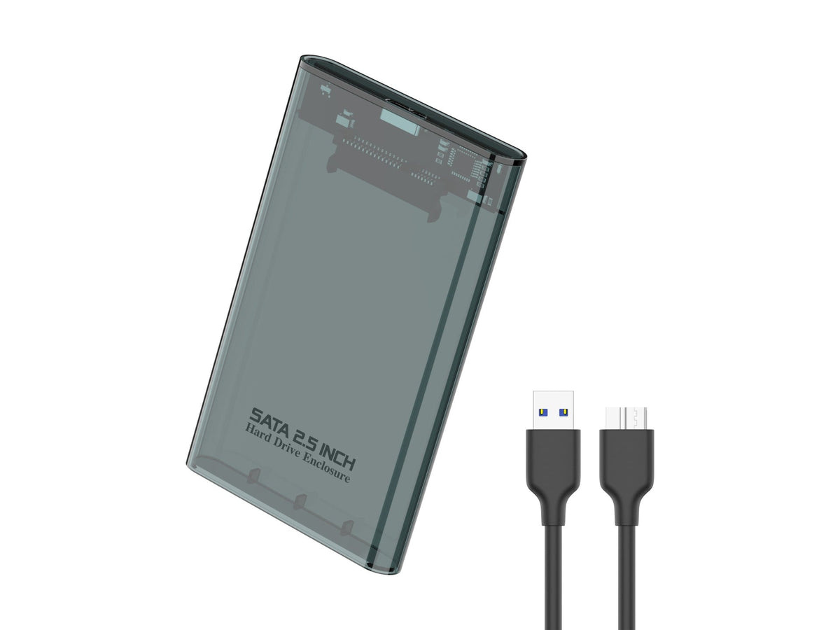 Techancy Estojo Externo de 2,5" SATA para HDD/SSD Preto MF1300, com USB3.0 de Alta Velocidade, Portátil