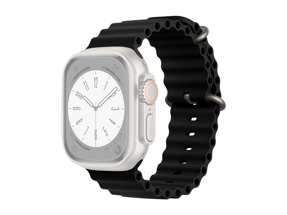 Techancy Bracelete De Silicone Preta KC2122, Compatível Com Apple Watch 38 Mm/40 Mm/41 Mm, Material De Silicone Macio
