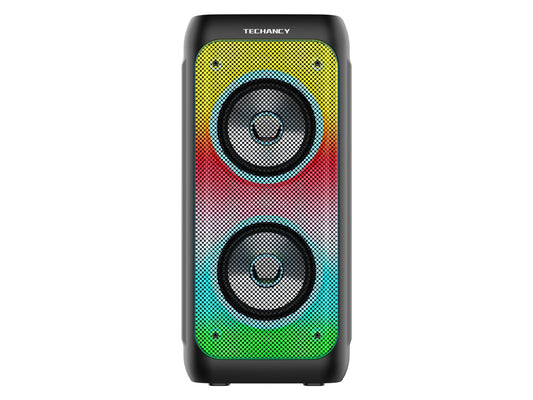 Techancy Altifalante Bluetooth Sem Fios  TH2637, Altifalante De 2*4 Polegadas, Som Estéreo Tws, Ritmos De Luz Led,